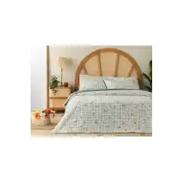 English Home Bloom Check Pamuklu Ranforce Çift Kişilik Nevresim Takımı 200x220 Cm Yeşil