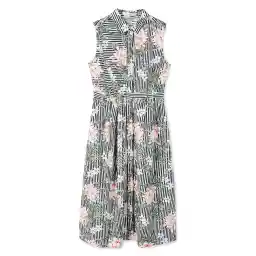 پیراهن نخی میدی زنانه - مانگو