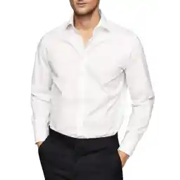 پیراهن نخی آستین بلند مردانه - مانگو