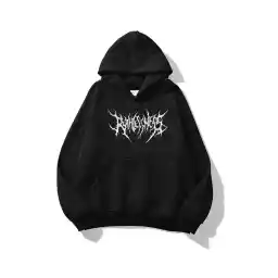 Know Unisex Siyah Gothic Ruthless Baskılı Kapüşonlu Sweatshirt Hoodie