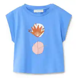 تی شرت نخی یقه گرد نوزادی دخترانه - مانگو