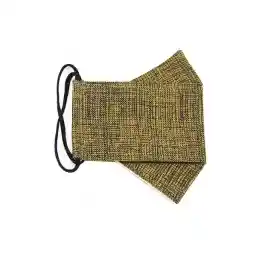 ماسک پارچهای چهارلایه طرح چهارخانه ریز خردلی آپامه