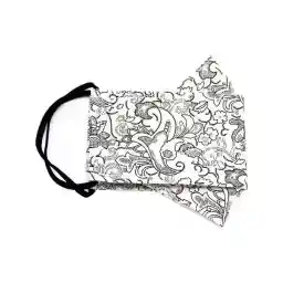 ماسک پارچهای چهارلایه طرح بته جقه سفید آپامه