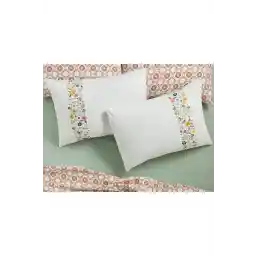 English Home Bloomy Lines Pamuklu 2'li Yastık Kılıfı Sarı