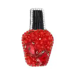 سنجاق سینه دست ساز لاک قرمز روژا