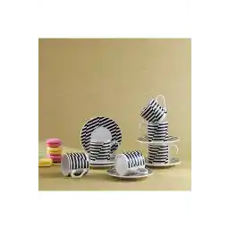 Schafer Fun 6 Kişilik Kahve Fincan Seti-12 Parça-siyah