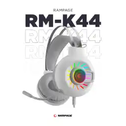 Rampage Rm-k44 Zengibar Beyaz 7.1 Surround Rgb Işık Efekti Mikrofonlu Oyuncu Kulaklığı