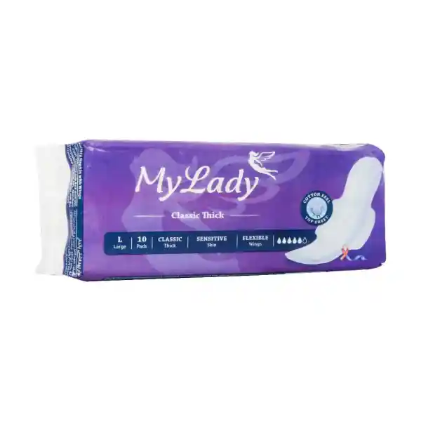 نوار بهداشتی کلاسیک ضخیم بالدار مای لیدی سایز بزرگ 10 عدد