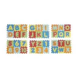 پازل 36 تکه بافوم طرح حروف و اعداد لاتین متوسط مدل فومی