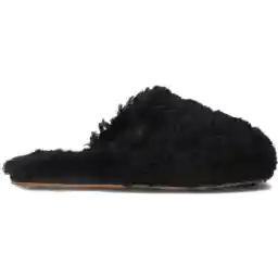 UGG W Maxi Curly Slide Dames Sloffen - Black - Maat 38