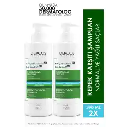 Vichy Dercos Normal ve Yağlı Saçlar için Salisilik Asit İçeren Kepek Karşıtı Şampuan 390 ml X 2 Adet