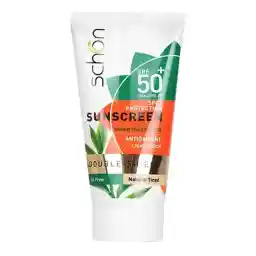 ضد آفتاب دابل شیلد رنگی فاقد چربی عصاره چای سبز +SPF50 طبیعی شون