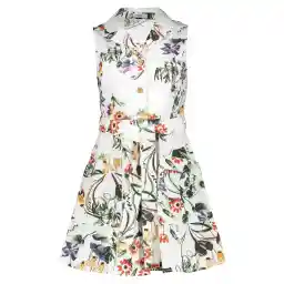 پیراهن نخی کوتاه زنانه - مانگو