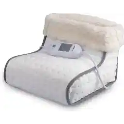 alpina Voetenwarmer Elektrisch - Voetverwarmer Voetverzorging - Elektrische Verwarming - Wasbare Voetenwarmer Pantoffel - 3 Warmtestanden - Wit