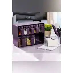 Herevin 161280-803 Akrilik 8 Parça Baharat Seti Mürdüm