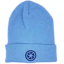 کلاه بافت طرح دیافراگم رنگ آبی روشن