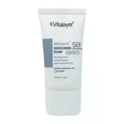 فلوئید ضد آفتاب و ضد لک spf 50 بی رنگ وایت ویت 50 میل ویتالیر