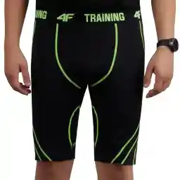 شلوارک ورزشی مردانه رانینگ فوراف SKMF005 استرچ MGH | مشکی/سبز