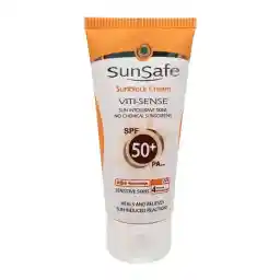 ضد آفتاب بژ طبیعی فاقد جاذب شیمیایی SPF50 سان سیف