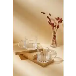 Perotti STD Ringo Line 2’li 325 Ml Cam Kupa Boncuklu Kulp Mug Klasik