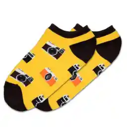 جوراب مچی زنانه طرح دوربین رنگ زرد