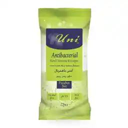 دستمال مرطوب و پاک کننده دست آنتی باکتریال 12 برگی یونی لد