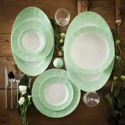 سرویس غذاخوری 29 پارچه چینی زرین ایران سری نئوکلاسیک مدل پاستل درجه عالی