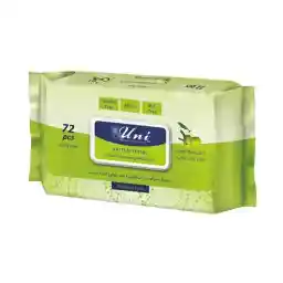 دستمال مرطوب و پاک کننده دست آنتی باکتریال 72 برگی یونی لد