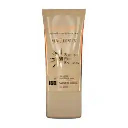 ضد آفتاب کرم‌پودری بژ طبیعی مکی‌سان SPF50 N20 سان سیف