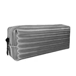 کیف آرایشی چرم نقرهای طرح جامدادی روژا