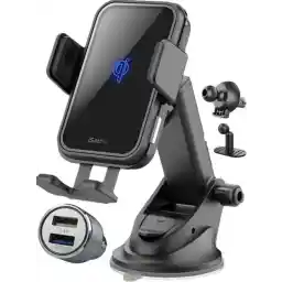 پایه تلفن iSetchi با شارژر بی سیم Qi (شارژر ماشین 15 وات) - تشخیص سنسور مادون قرمز - مشبک تهویه، پنجره، داشبورد - نگهدارنده ماشین Magsafe - نگهدارنده تلفن همراه