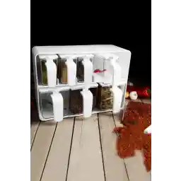 Herevin Sekizli Standlı Baharatlık Seti Beyaz - 161280-813