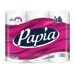 دستمال توالت پاپیا مدل 4 لایه رولی بسته 12 عددی