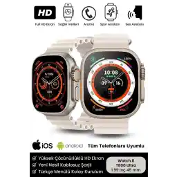 ساعت هوشمند Noriyen 8 Ultra Series Ios با سنسور ورزشی و سلامت سری T 800 سازگار با اندروید T800