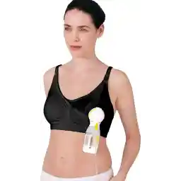 Medela 3-in-1 Voedingsbh en kolf bh voor zwangerschap borstvoeding en kolven - Zacht en met stretch - Zwart - Maat XL
