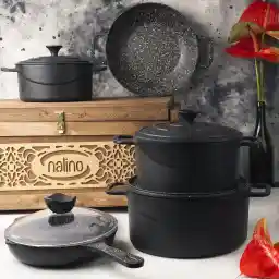 سرویس پخت و پز چدن 9 پارچه نالینو مدل Dio