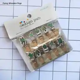 گیره فانتزی چوبی (بسته 10 عددی)