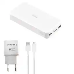 پاوربانک شیائومی مدل Redmi PB200LZM ظرفیت 20000 میلی آمپرساعت به همراه شارژر دیواری سامسونگ و کابل تبدیل پاوربانک شیائومی مدل Redmi PB200LZM ظرفیت 20000 میلی آمپرساعت به همراه شارژر دیواری سامسونگ و کابل تبدیل