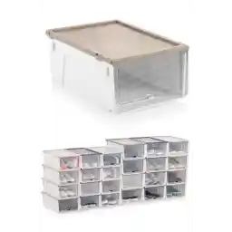 جعبه کفش لوکس انباشته آرسیمو با کشو | ست 12 عددی ظروف ذخیره سازی انباشته