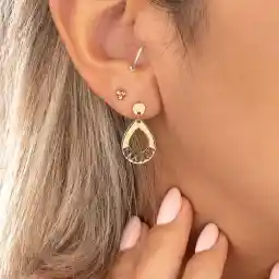 گوشواره طلا میخی 18 عیار زنانه پرسته مدل اشک کد WE675