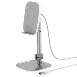 هولدر و شارژر وایرلس بیسوس Baseus Literary Youth Desktop Bracket SUWY-D0S توان 15 وات Baseus Literary Youth Desktop Bracket SUWY-D0S