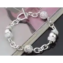 دستبند - توپ توخالی طلسم نقره - مد - نقره عیار 925 - زنانه - جواهرات زنده