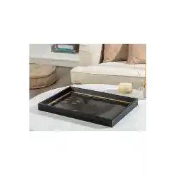 English Home Butterfly Goldie Dekoratif Tepsi 31x46 Cm Siyah-gold