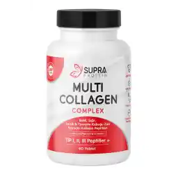 سوپرا پروتئین مولتی کلاژن کمپلکس 60 قرص - 5 نوع مخلوط کلاژن + اسید هیالورونیک و ویتامین C