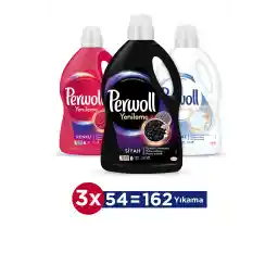 Perwoll Hassas Bakım Sıvı Çamaşır Deterjanı 3x2,97L (162 Yıkama) – Renkli, Siyah ve Açık RenkÇamaşırlar İçin