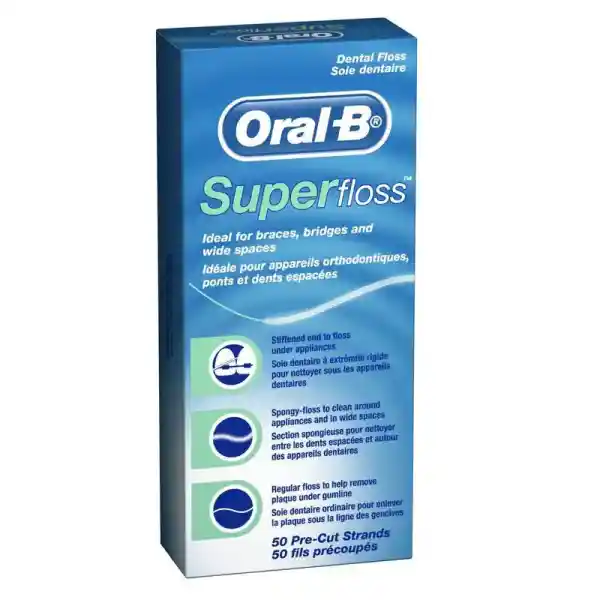 نخ دندان اورال بی مدل Super Floss حاوی عصاره نعنا