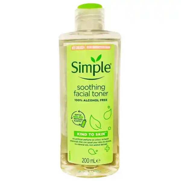 تونر پاک کننده صورت سیمپل مدل Soothing حجم 200 میل