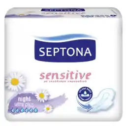 نوار بهداشتی حساس حاوی بابونه مدل شبانه سپتونا بسته هشت عددی