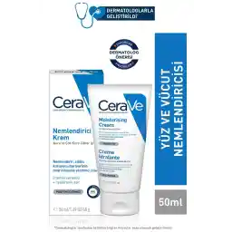 CeraVe Kuru Ciltler için Seramid & Hyalüronik Asit İçeren Nemlendirici Yüz ve Vücut Kremi 50 ml