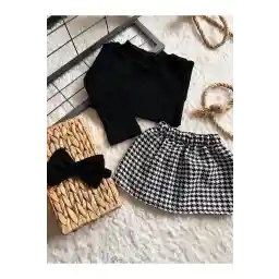 ست بلوز و ست باندانا دامن خطر مشکی بچه بهنور